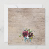 バーグ素朴ンディ海軍花模様結婚ズ 招待状 (裏面)