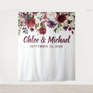 バーグ素朴ンディ赤フォトブース結婚の背景 タペストリー