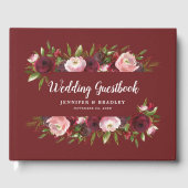 バーグ素朴ンディ赤面フローラ水の色結婚の ゲストブック (正面)