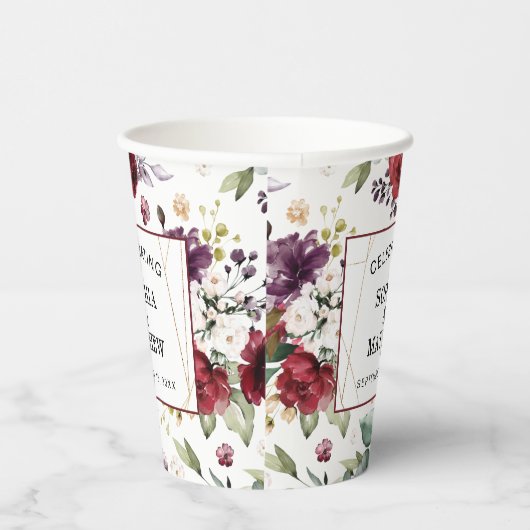 バーグ素朴ンディ赤面フローラ結婚抽象芸術 紙コップ (右)