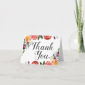 バーグ素朴ンディ赤面秋結婚フローラのスクリプト サンキューカード (正面)