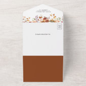 バーグ素朴ンディ・テラコッタフローラQRコー結婚ド オールインワン招待状 (外側)