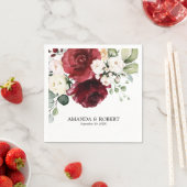 バーグ素朴ンディ・ブルゴーニュ結婚フローラ スタンダードカクテルナプキン (インサイチュ)