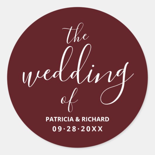 バーグ結婚ンディ結婚ズの ラウンドシール (正面)