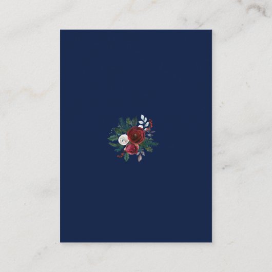 バーグ魅力的ンディフローラ海軍結婚の詳細 エンクロージャーカード (裏面)