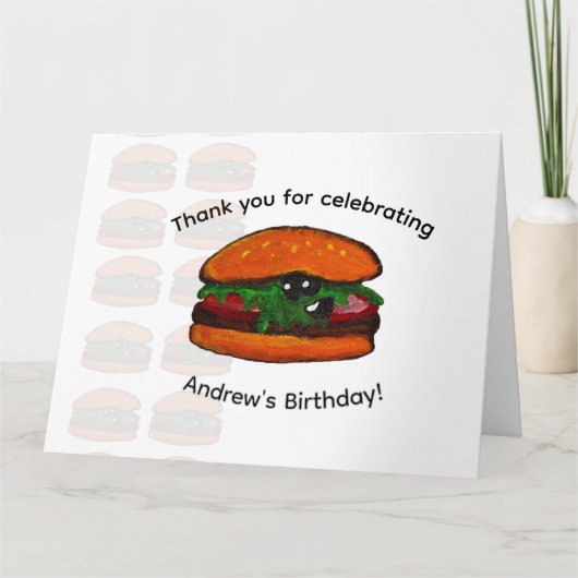 バーゲットの誕生日パーティーお礼 サンキューカード (正面)