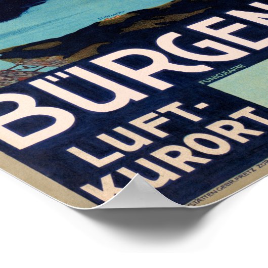 バーゲンストック・スイス・ヴィンテージ旅行ポスター ポスター (角)