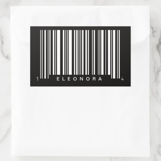 バーコパーソナライズされたードストライプのデザイン 長方形シール (バッグ)