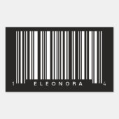 バーコパーソナライズされたードストライプのデザイン 長方形シール (正面)