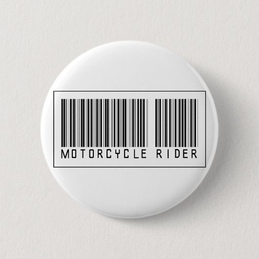 バーコードのオートバイのライダー 缶バッジ (正面)