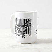 バーコードのシマウマのイラストレーション コーヒーマグカップ (正面左)
