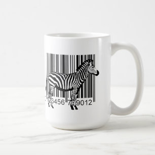 バーコードのシマウマのイラストレーション コーヒーマグカップ
