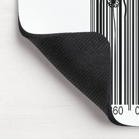 バーコードのタンポポのシルエットのマウスのマット マウスパッド (コーナー)