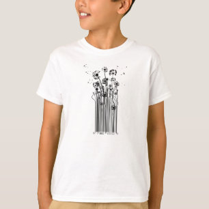 バーコードのタンポポのシルエット Tシャツ
