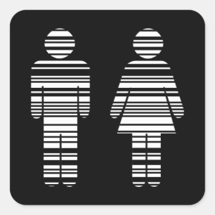 バーコードの男と女 スクエアシール