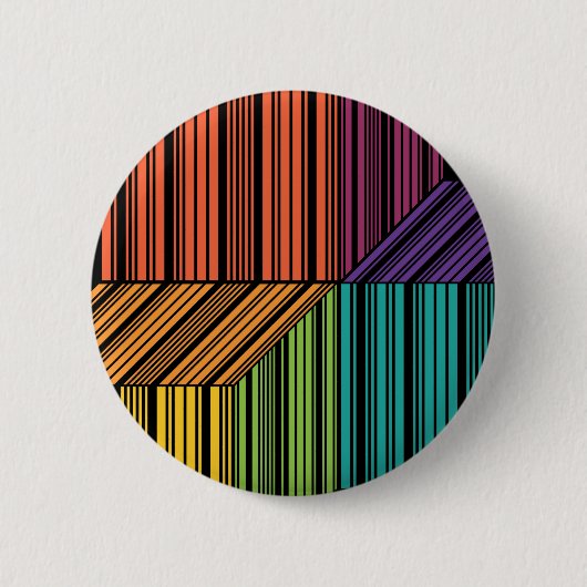 バーコードの立方体の三位一体ボタン 缶バッジ (正面)