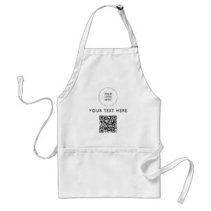 バーコードアップロードビジネスロゴ文字QRコードテンプレート スタンダードエプロン