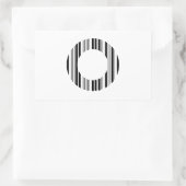 バーコードイニシャル「O」 長方形シール (バッグ)