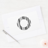 バーコードイニシャル「O」 長方形シール (封筒)