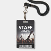 バーコードイベントアクセスパスカスタム付きスタッフバッジ バッジ (ストラップ付き表面)