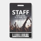 バーコードイベントアクセスパスカスタム付きスタッフバッジ バッジ (裏面)
