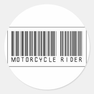 バーコードオートバイライダー ラウンドシール
