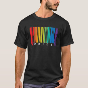 バーコードゲイプライドLGBT TレズビアンバイセクシャルフラグGIF Tシャツ
