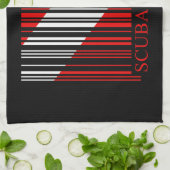 バーコードダイビングフラグ キッチンタオル (折り畳み)