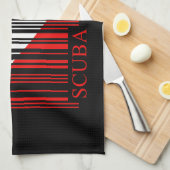 バーコードダイビングフラグ キッチンタオル (四つ折り)