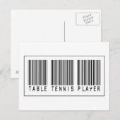 バーコードテーブルテニス選手 ポストカード (正面/裏面)