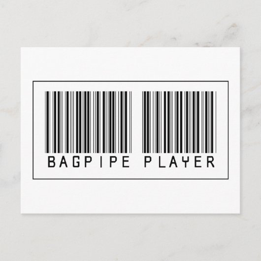 バーコードバグパイププレーヤー ポストカード (正面)