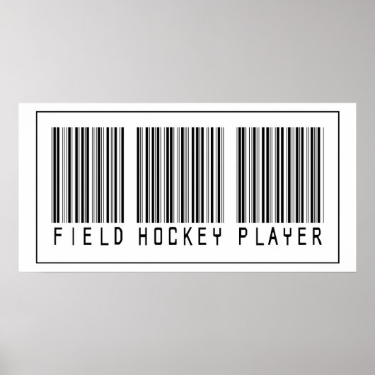 バーコードフィールドホッケープレーヤー ポスター (正面)