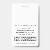 バーコードフォトセラピストナースドクターヘルスIDCard バッジ (Back)