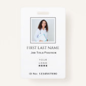 バーコードフォトセラピストナースドクターヘルスIDCard バッジ (正面)