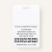 バーコードフォトセラピストナースドクターヘルスIDCard バッジ (裏面)