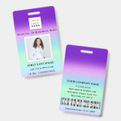 バーコードフォトナースドクターヘルスカラーセラピスト バッジ (Front & Back)