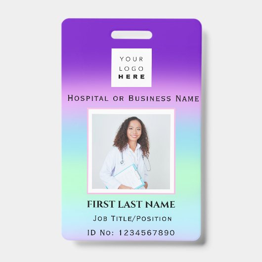 バーコードフォトナースドクターヘルスカラーセラピスト バッジ (Front)