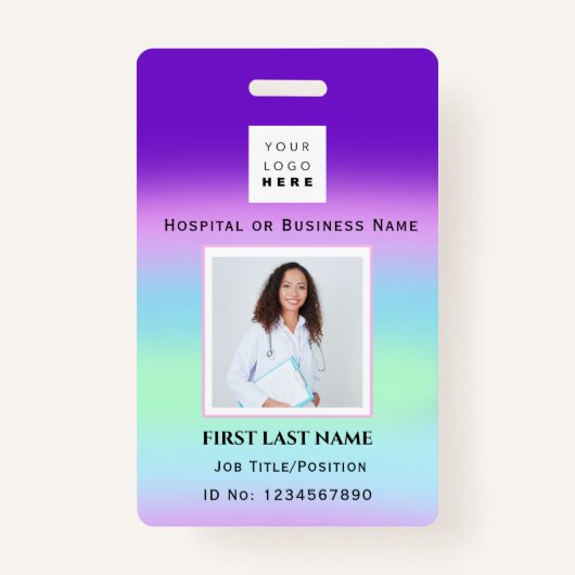 バーコードフォトナースドクターヘルスカラーセラピスト バッジ (正面)