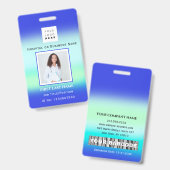 バーコードフォトナースドクターヘルスブルー病院 バッジ (表裏)