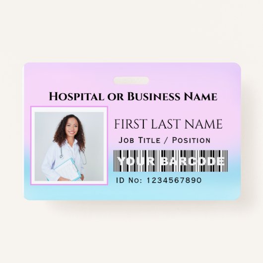 バーコードフォトナースドクターヘルス気にホリソタル バッジ (正面)