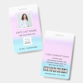 バーコードフォトナースドクターヘルス気にIDピンク バッジ (Front & Back)