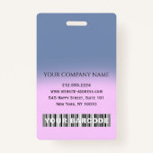 バーコードフォト名IDカードナース気に紫ピンク バッジ (裏面)