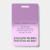 バーコードフォト名IDカードナース気にPURPLE バッジ (裏面)