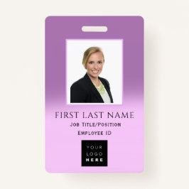バーコードフォト名IDカードナース気にPURPLE バッジ