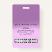 バーコードフォト名IDカードナース気にPURPLE バッジ (裏面)