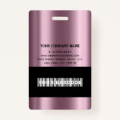 バーコードフォト名IDカード縦紫金ゴールド バッジ (裏面)