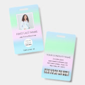 バーコードフォトIDCard健康ナース医師 バッジ (正面＆裏面)