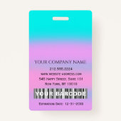 バーコードフォトIDNumberセラピーナースドクターヘルス バッジ (裏面)