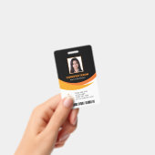 バーコード付きのカスタムモダン ブラック 従業員 ID カード バッジ (手持ち)