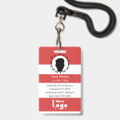 バーコード付きのカスタム企業IDバッジ バッジ (正面(ネックストラップ付))